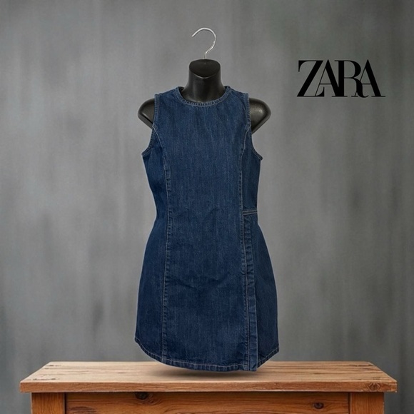 ZARA, Denim Dress - Casual Elegance, Small, Blue - Picture 3 of 9